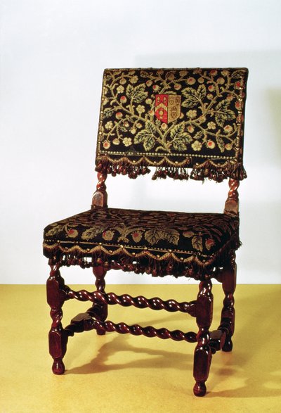 Chair with spiral stretchers, late 17th century by English School